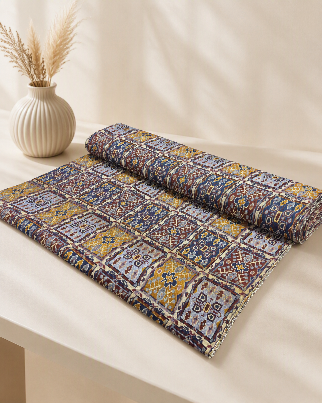 پارچه زیر سفره‌ای ژاکارد عرض ۲ متر - فروش متری کد d-268